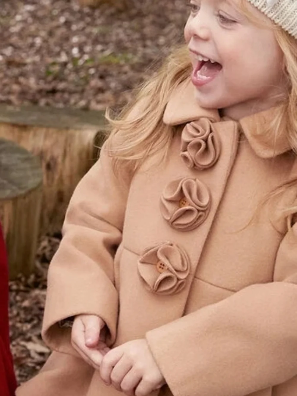 Monsoon Baby Corsage Hooded Swing Coat Camel Size 3 To 6 Months